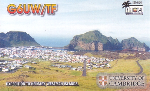 QSL Card for G6UW/TF