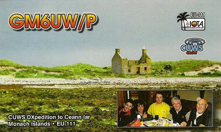 QSL Card for GM6UW/P on EU-111 in August 2008