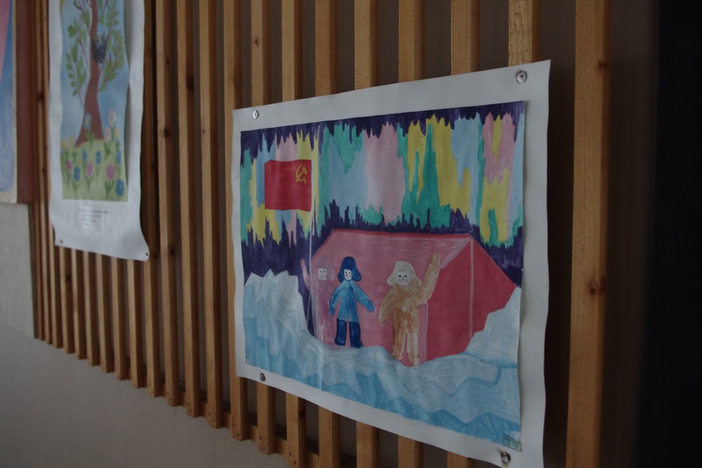 A child's painting in Pyramiden cultural centre