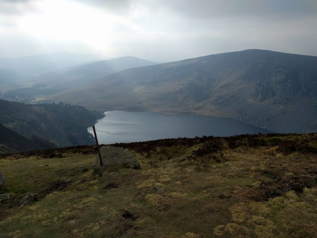 Lake in the valley below the hill