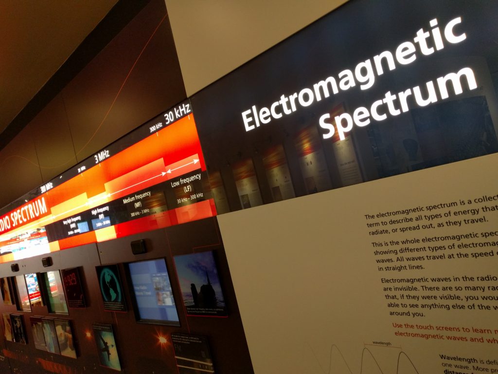 Part of the exhibition, explaining the electromagnetic spectrum