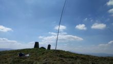 Antenna next to trig point on summit