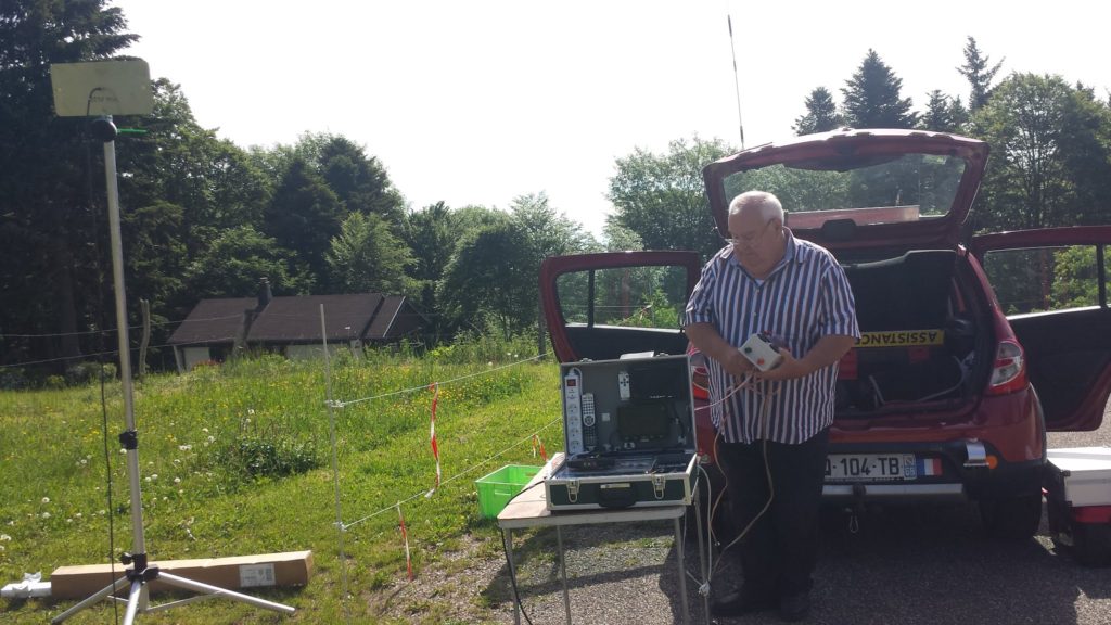 Amateur television equipment in car boot