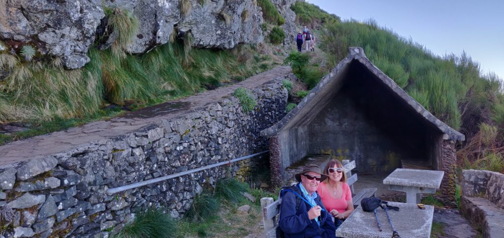 My parents at one of the small stone shelters