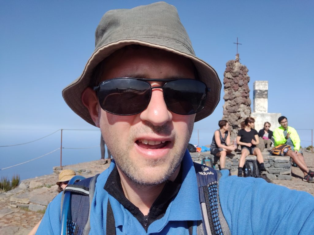 Selfie on top of Pico Ruivo